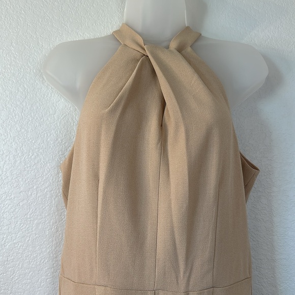 Julia Jordan Twist-Front Halter Jumpsuit COLOR IS CALLED LATTE Size 8 NWOT - Picture 7 of 11